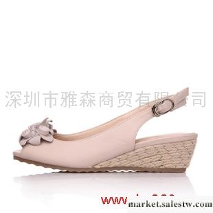供應索蘭女鞋 甜美坡跟單鞋 花朵魚嘴涼鞋 12AJ428工廠,批發,進口,代購