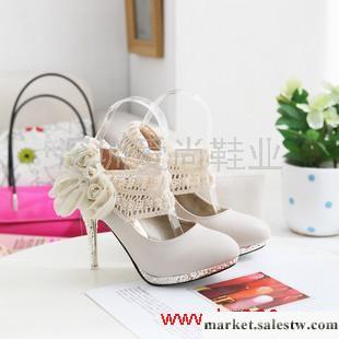 供應單鞋 2011新品鉚釘蕾絲花朵裸色韓國公主高跟鞋女士單鞋防水臺女鞋工廠,批發,進口,代購