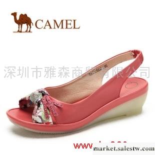 供應駱駝真皮女鞋 時尚坡跟 流蘇蝴蝶結 魚嘴女涼鞋 2012新款工廠,批發,進口,代購