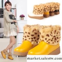 預售秋冬新款漆皮中跟保暖雪地靴糖果色厚底坡跟短靴冬靴棉靴女鞋工廠,批發,進口,代購