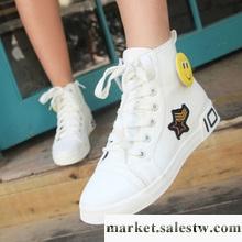 2012夏季新款 時尚歐美休閑松糕厚底高幫鞋五角星笑臉女鞋 帆布鞋工廠,批發,進口,代購