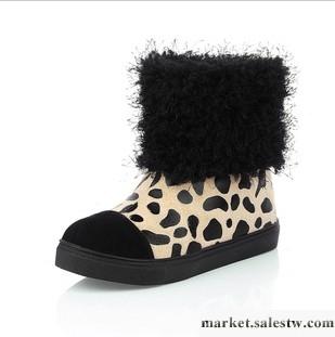 供應優尚女鞋 低跟低筒豹紋加厚女式短靴工廠,批發,進口,代購