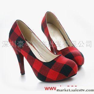 供應單鞋時尚女鞋  方格子休閑春款圓頭四季鞋 中跟單鞋 B-4工廠,批發,進口,代購