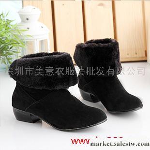 供應靴子新品女鞋 磨砂面料兩穿短靴 淑女氣質可翻邊短靴 低跟黑色靴子工廠,批發,進口,代購