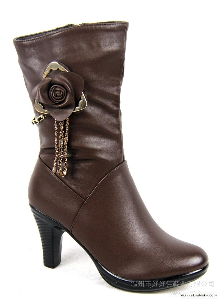 供應好好佳溫州女鞋 好好佳 2012時尚中筒皮帶扣側拉鏈粗單靴 加厚款工廠,批發,進口,代購
