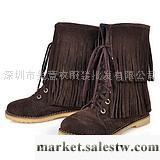 供應靴子2011秋冬新品女鞋 韓版流蘇女子 時尚系帶短靴 低筒平跟圓頭靴子工廠,批發,進口,代購