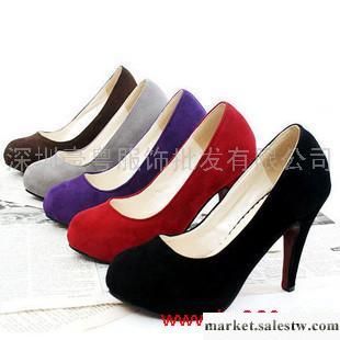 供應單鞋時尚女鞋 韓版春款上架休閑磨紗圓頭高跟單鞋 四季鞋工廠,批發,進口,代購