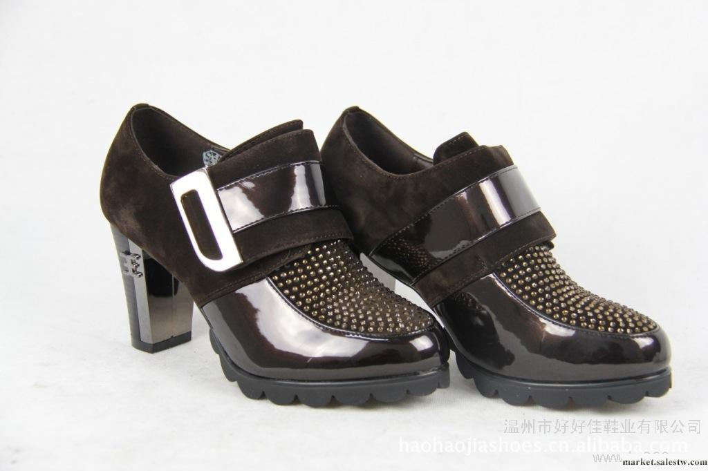 供應好好佳 秋新款水鉆單鞋 韓國魔術貼高跟鞋粗跟復古女鞋工廠,批發,進口,代購