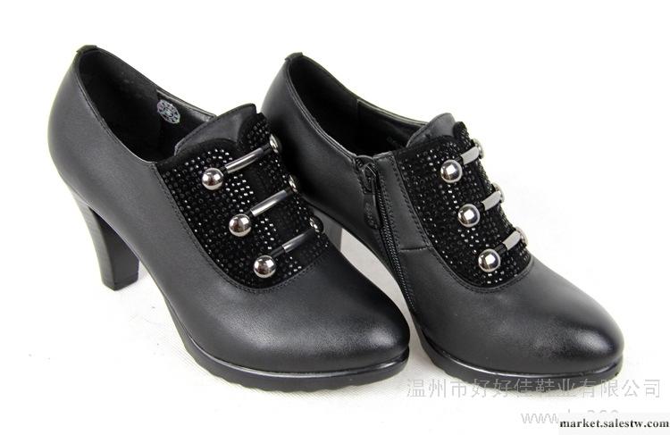 供應好好佳 2012歐美鉚釘粗跟超高跟深口單鞋 時尚女鞋工廠,批發,進口,代購