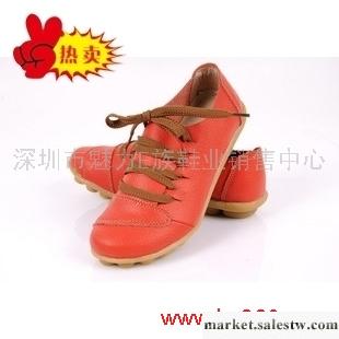 供應單鞋阿凡仔牛筋底真皮防滑 圓頭系帶 翹頭 單鞋 媽媽鞋 工作女鞋 平跟工廠,批發,進口,代購