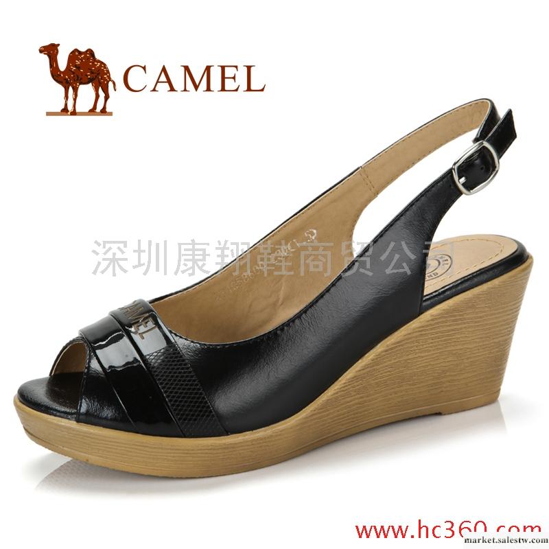 camel 駱駝 女鞋 時尚清涼 魚嘴坡跟休閑涼鞋 2012工廠,批發,進口,代購