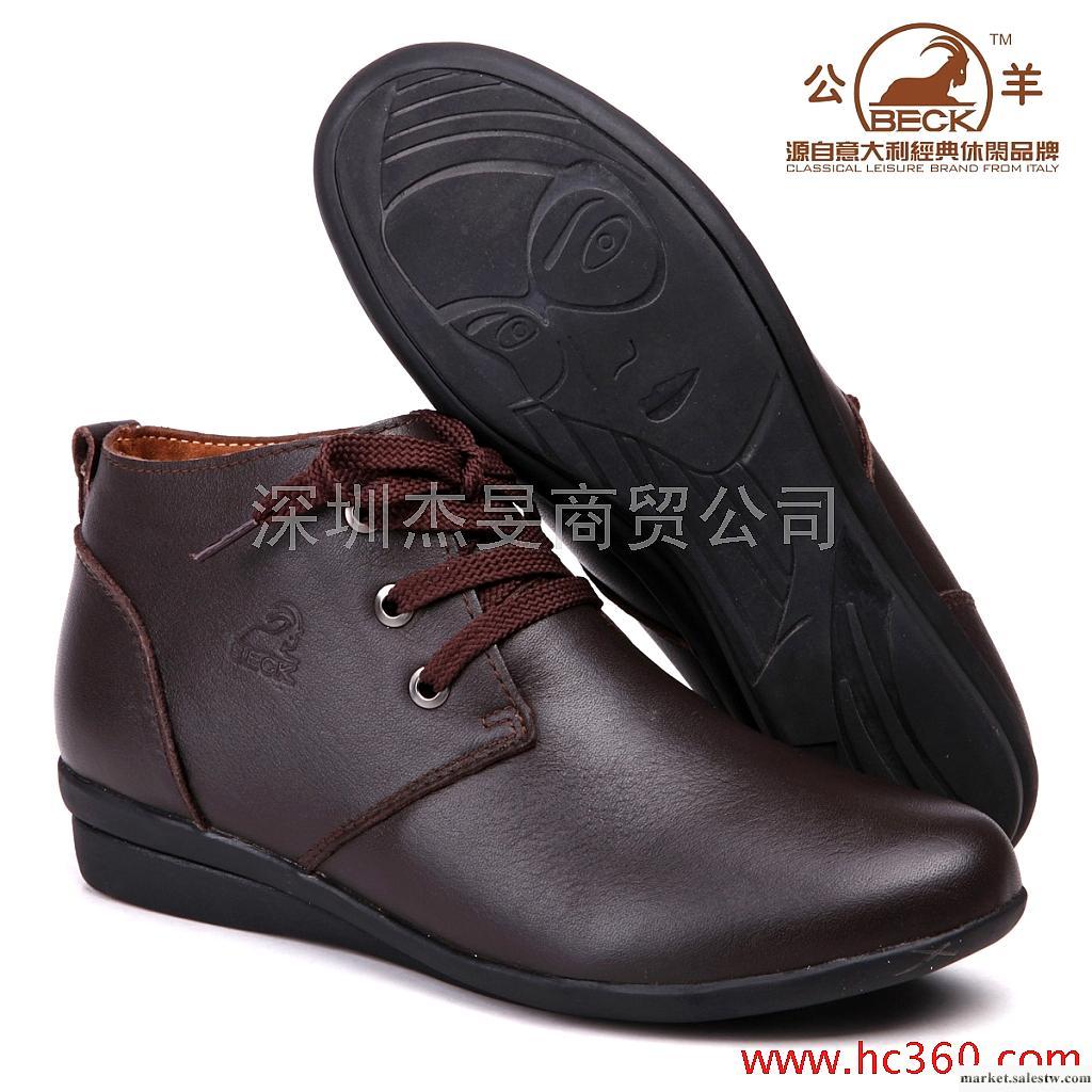 BECK公羊冬季清倉特價真牛皮內里加棉中幫保暖休閑皮靴女鞋HL8818工廠,批發,進口,代購