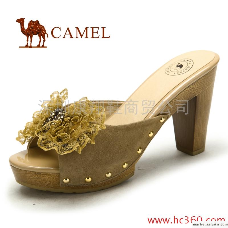 camel 駱駝 女鞋 金色鉚釘 燙鉆 羊京皮時尚拖鞋工廠,批發,進口,代購