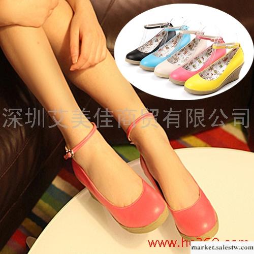 正品2012春秋新款韓版女鞋ol裸色夜店高跟鞋防水臺坡跟鞋厚底單鞋工廠,批發,進口,代購