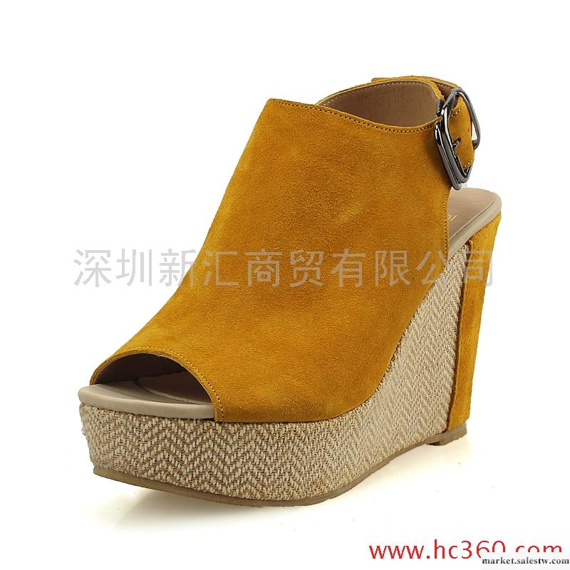 超級美媚 2012夏季新款 韓版休閑厚底坡跟魚嘴鞋 防水臺女鞋6-8工廠,批發,進口,代購