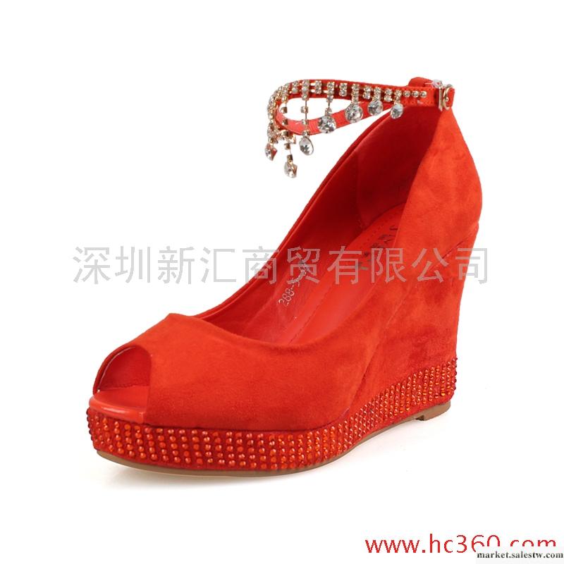 超級美媚 2012夏季新款 歐美風厚底坡跟魚嘴鞋 防水臺女鞋288-5工廠,批發,進口,代購