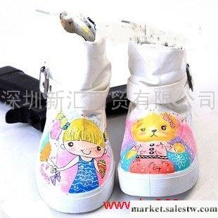 超級美媚白色中邦套筒手繪鞋帆布鞋套腳彩繪鞋女鞋CJMM工廠,批發,進口,代購