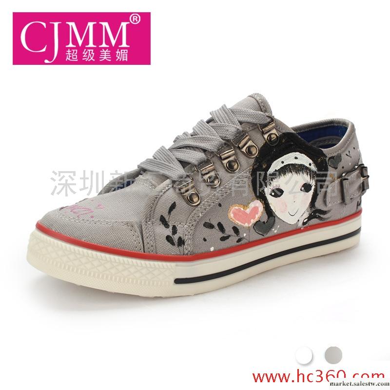 超級美媚 新品 帆布鞋 女 韓版 潮 隱形內增高女鞋 純手工手繪鞋工廠,批發,進口,代購