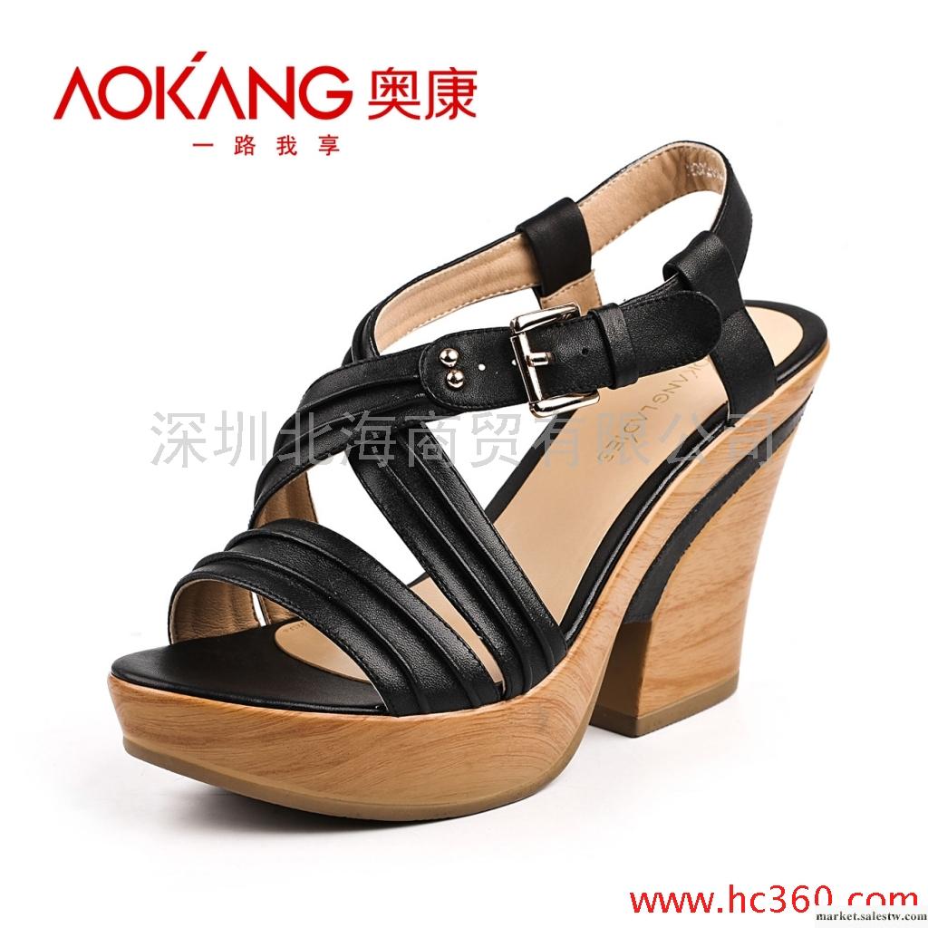 奧康 2012春夏新品涼鞋 羅馬復古松糕鞋高跟防水臺坡跟厚底鞋女鞋工廠,批發,進口,代購
