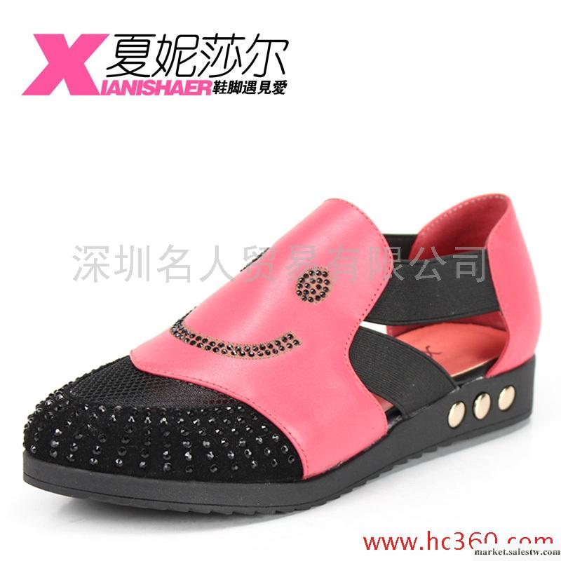 夏妮莎爾 2012新品真皮平跟涼鞋 水鉆甜美娃娃臉透氣女鞋 7226工廠,批發,進口,代購