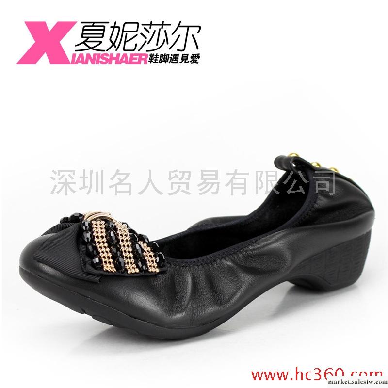 夏妮莎爾 春季新款頭層牛皮甜美淺口中跟單鞋 真皮鉚釘女鞋 8232工廠,批發,進口,代購