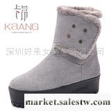 供應---秋冬女鞋卡昂秋冬新品短靴 2011秋冬真皮靴子 厚底保暖雪地靴鉚釘女鞋工廠,批發,進口,代購