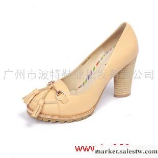 2012春新款牛皮女單鞋甜美流蘇高跟女鞋 粗木跟 高跟鞋女鞋工廠,批發,進口,代購