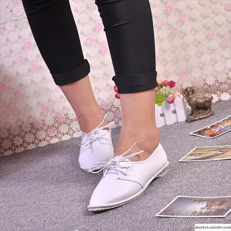 外貿原單日單復古小白鞋帆布鞋休閑鞋韓版尖頭單鞋平底鞋平跟女鞋工廠,批發,進口,代購