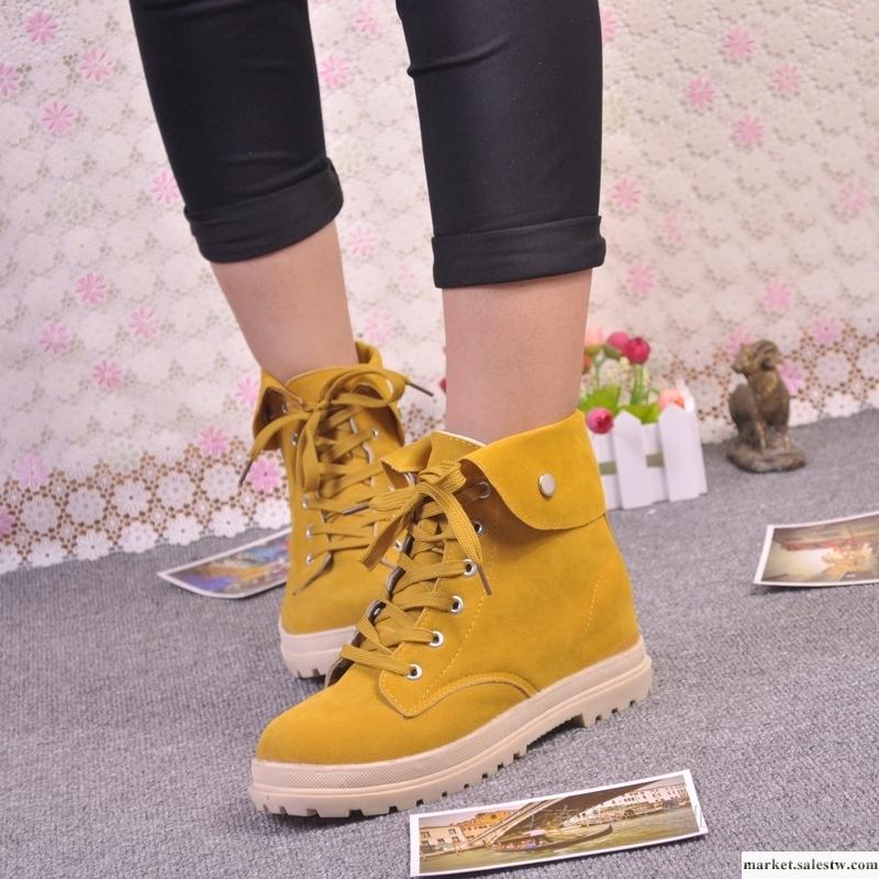 歐美純色復古馬丁靴子英倫風歐美短靴內增高中跟秋款新式韓版女鞋工廠,批發,進口,代購