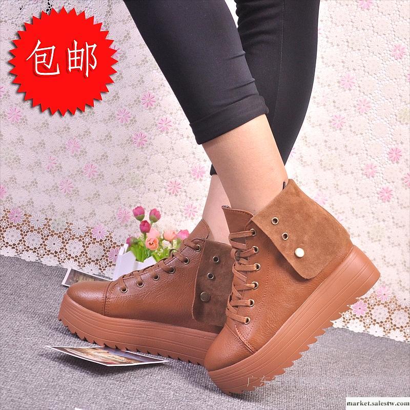 2012新品復古歐美英倫街頭潮款高幫厚底松糕鞋時尚朋克風休閑女鞋工廠,批發,進口,代購