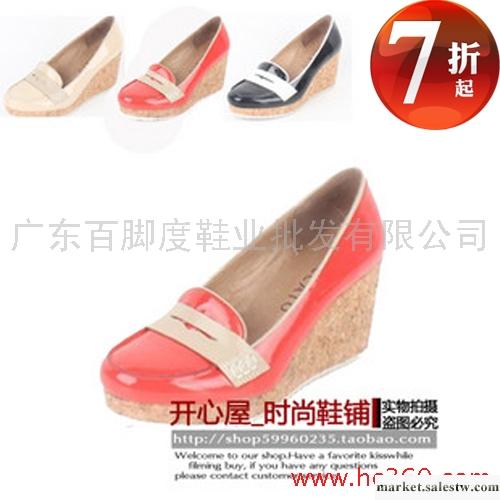 2012思加圖春款女鞋 高跟牛漆皮坡跟圓頭單鞋9EF03 正品支持驗貨工廠,批發,進口,代購