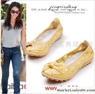 2012新款阿凡仔女鞋  夏季真牛皮蝴蝶結鏤空媽媽鞋涼鞋平底單鞋工廠,批發,進口,代購