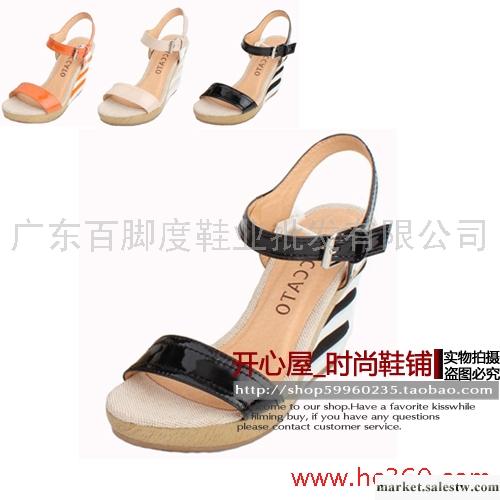 正品代購 2012夏款思加圖新品女鞋9GD04坡跟涼鞋 頭層牛皮鞋工廠,批發,進口,代購