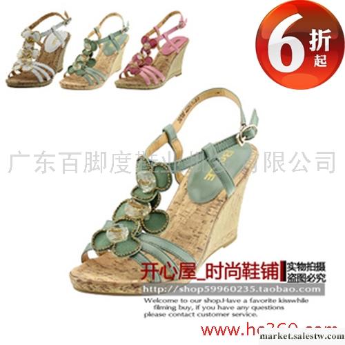 正品百麗 新款女鞋3RP08羊皮魚嘴露趾坡跟防水臺高跟女涼鞋工廠,批發,進口,代購