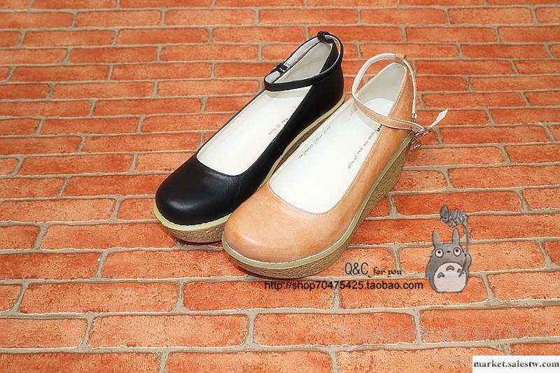 他她2012秋季新款牛皮厚底松糕鞋坡跟OL女單鞋淺口時尚女鞋2RX01工廠,批發,進口,代購