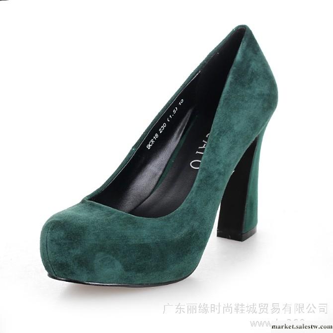 包郵2012秋款專柜代購思加圖高跟粗跟羊絨皮真皮女單鞋女鞋9CR18工廠,批發,進口,代購