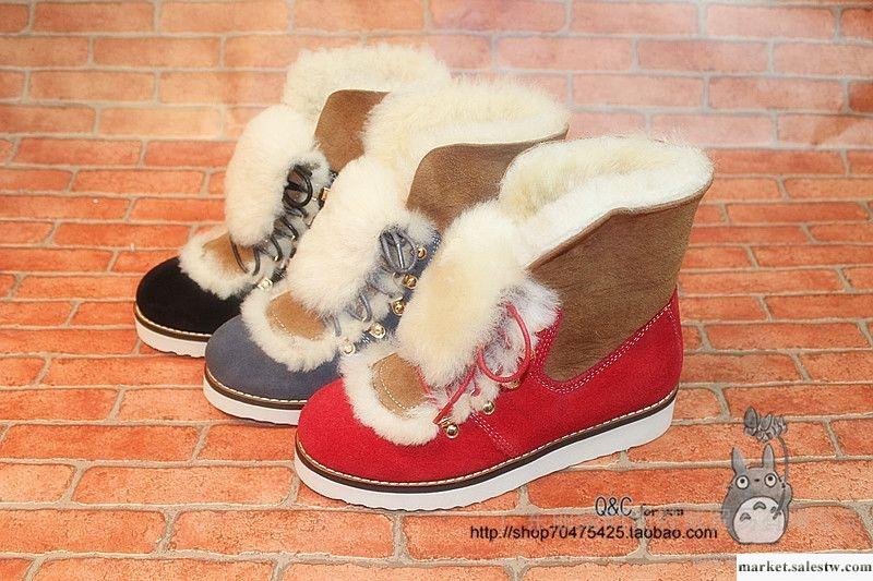 Ugg雪地靴羊皮毛一體英倫風馬丁靴復古女靴子真皮女鞋5折包郵促銷工廠,批發,進口,代購