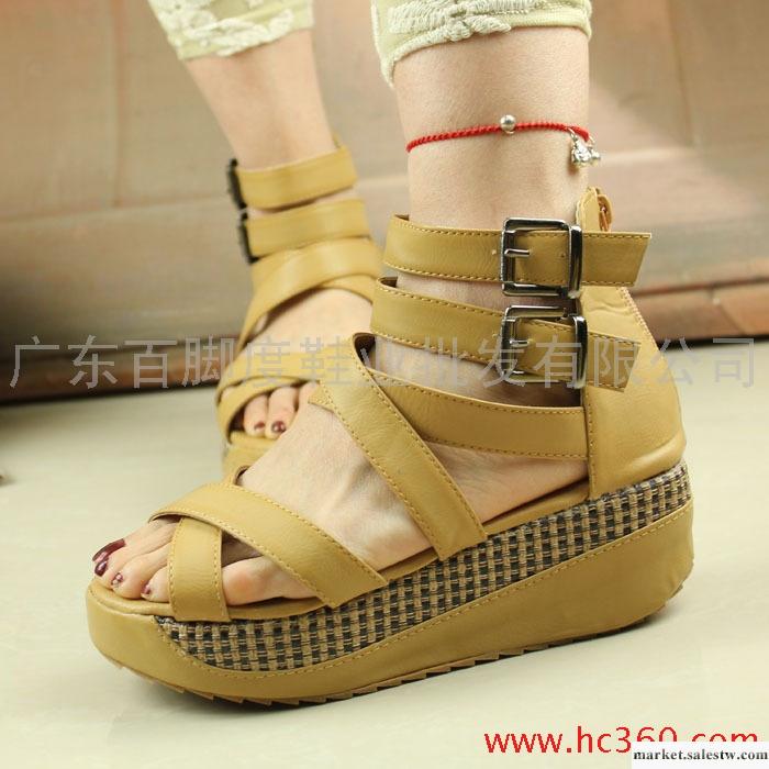 2012夏季時尚涼鞋 羅馬鞋女鞋 坡跟厚底休閑鞋子防水臺潮鞋工廠,批發,進口,代購