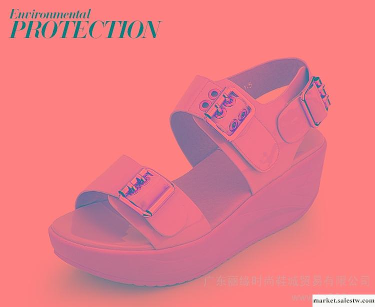 真皮女鞋 新品漆皮松糕休閑涼鞋 糖果色厚底搖搖鞋K4841工廠,批發,進口,代購