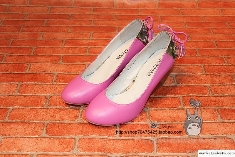 2012秋季新款單鞋 淺口流蘇坡跟花朵軟羊皮舒適時尚女鞋工廠,批發,進口,代購