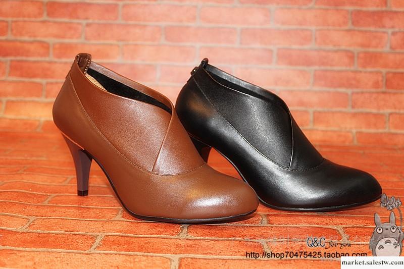 哈森 2012 秋冬新款女鞋  深口時尚舒適牛皮 高跟女鞋單鞋HL04407工廠,批發,進口,代購
