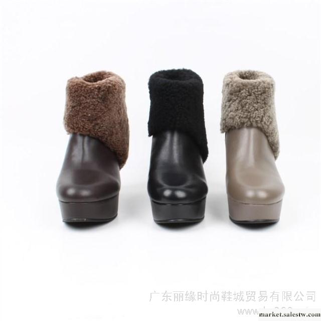 包郵2012冬款新款短靴女靴粗跟高跟厚底女靴舒適真皮女鞋9BP07工廠,批發,進口,代購