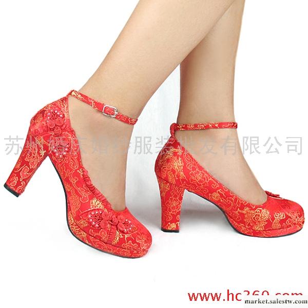 名門新娘龍鳳料，高檔婚鞋|新娘鞋|旗袍鞋|女鞋 037大紅色批發・進口・工廠・代買・代購