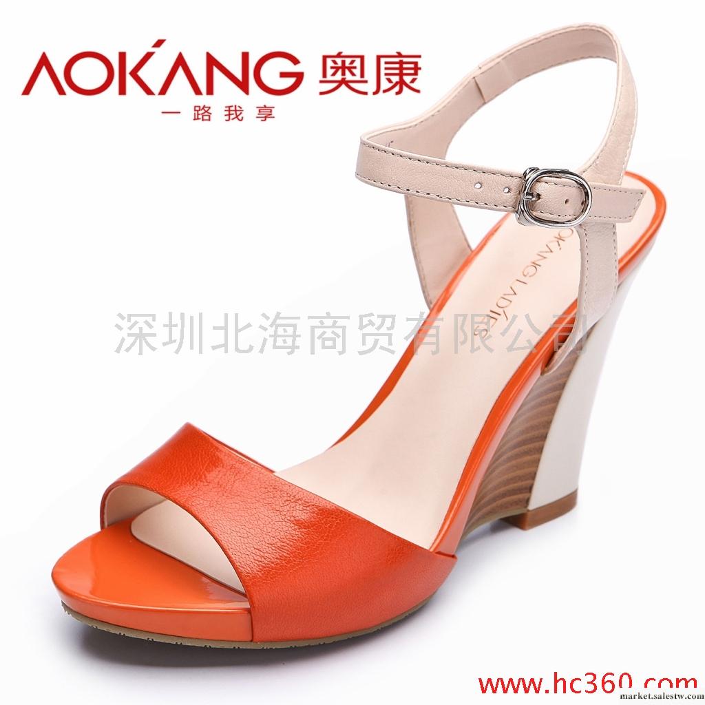 奧康 夏季涼鞋 水晶羊皮 甜美淑女糖果 時尚休閑坡跟高跟女鞋1087工廠,批發,進口,代購