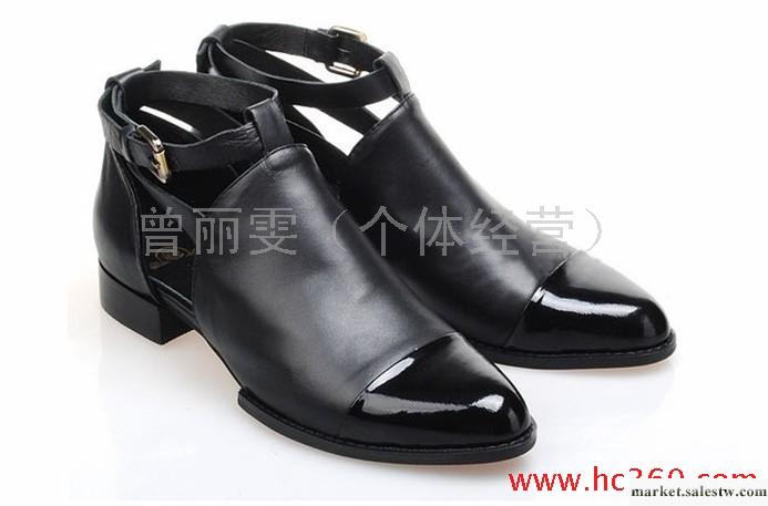 2012新款亞歷山大王歐美明星朱莉婭帥氣牛漆皮鏤空方跟女鞋工廠,批發,進口,代購