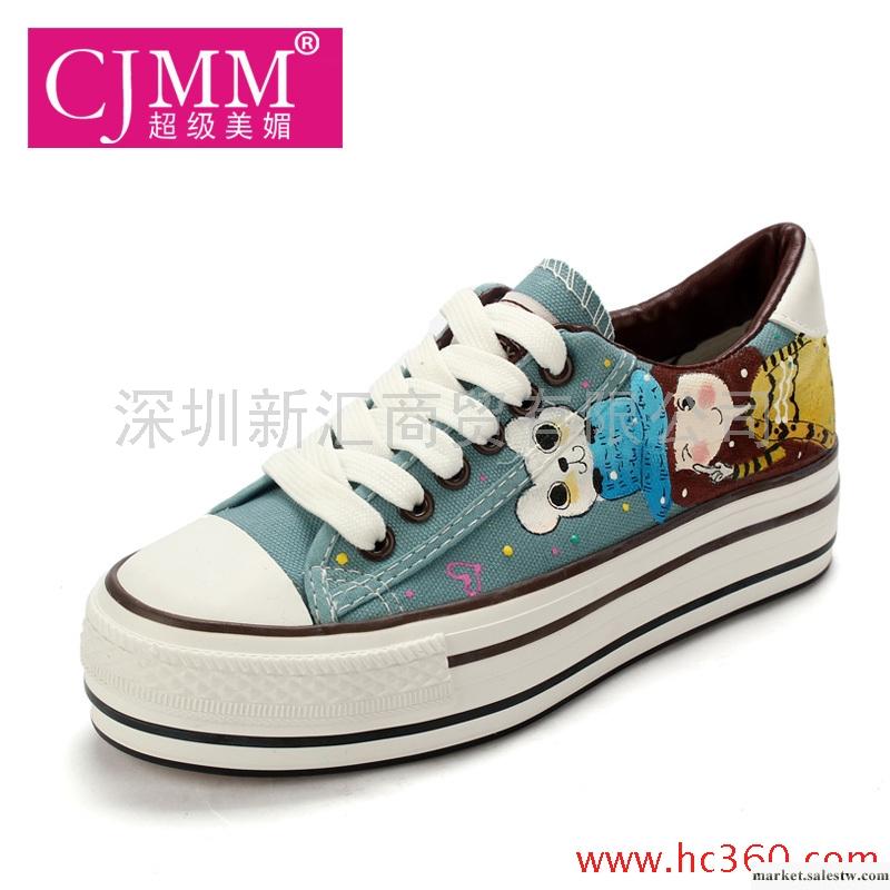 超級美媚手繪鞋 厚底松糕帆布鞋 韓版女士潮流女鞋 學生鞋工廠,批發,進口,代購
