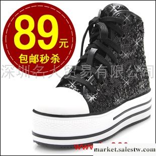 2012春秋 潮品 亮片松糕鞋 厚底單鞋 女鞋 內增高鞋子 韓版高幫鞋工廠,批發,進口,代購