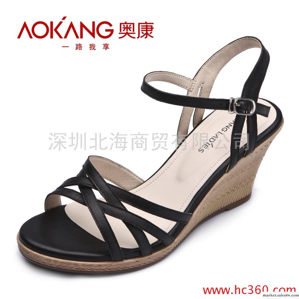 [質檢]Aokang/奧康 夏新款女鞋 黑色涼鞋 時尚百搭女涼鞋 1065工廠,批發,進口,代購