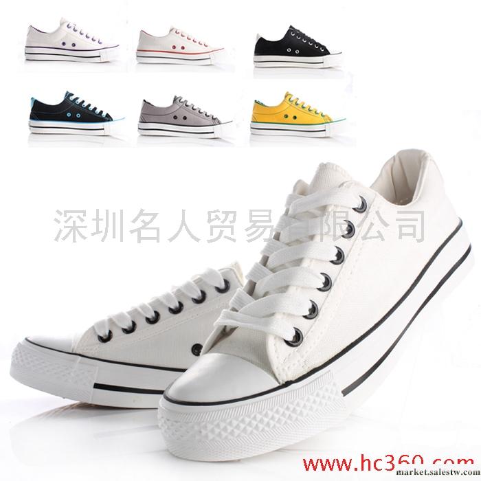 2012夏學生低幫白色球鞋男女生情侶鞋帆布鞋子韓版純色潮休閑女鞋工廠,批發,進口,代購