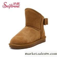 供應 涉趣 2012秋冬新品雪地靴 蝴蝶結真皮靴子 短靴女鞋W25898工廠,批發,進口,代購